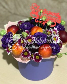 Цветочная коробка с фруктами